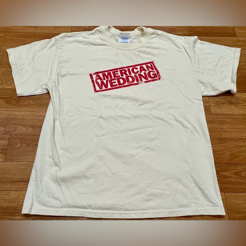 Vintage RARE Y2K American Pie Wedding M&O Knits Tee Shirt 2003 Men’s Size Large